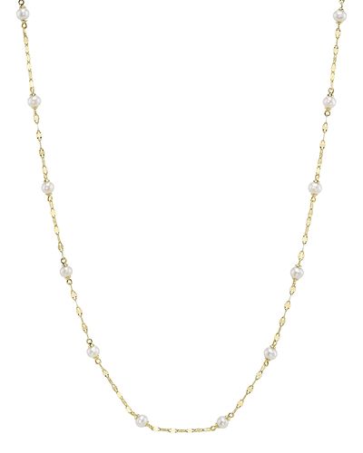 Moon & Meadow Moon & Meadow 14K Yellow Gold Cultured Pearl Sparkle Chain Necklace, 18