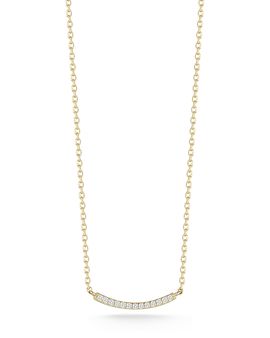 Moon & Meadow Moon & Meadow 14K Yellow Gold Diamond Curved Bar Necklace, 17-18