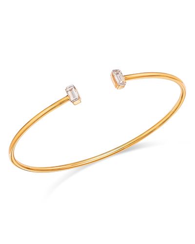 Moon & Meadow Moon & Meadow 14K Yellow Gold Emerald Cut Lab Grown Diamond Flexible Cuff Bracelet