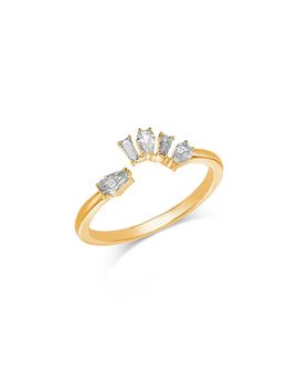 Moon & Meadow Moon & Meadow 14K Yellow Gold Lab Grown Diamond Mixed Cut Cuff Ring