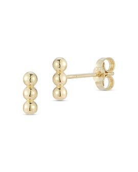 Moon & Meadow Moon & Meadow 14K Yellow Gold Triple Bead Stud Earrings