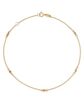 Moon & Meadow Moon & Meadow Beaded Ankle Bracelet in 14K Yellow Gold