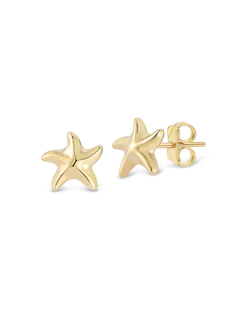 Moon & Meadow Moon & Meadow Starfish Stud Earrings in 14K Yellow Gold