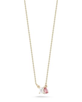Moon & Meadow Moon & Meadow White Topaz & Tourmaline Pendant Necklace in 14K Yellow Gold
