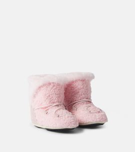 Moon Boot Kids Moon Boot Kids Baby Crib suede-trimmed teddy snow boots