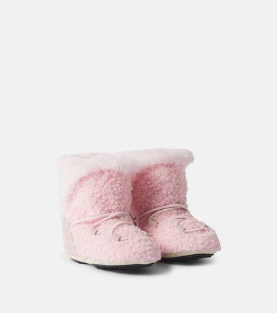 Moon Boot Kids Moon Boot Kids Baby Crib suede-trimmed teddy snow boots