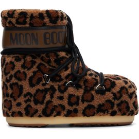 Moon Boot Moon Boot Brown Icon Low Leopard Print Fleece Boots