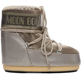 Moon Boot Moon Boot Gold & Taupe Icon Low Glance Satin Boots