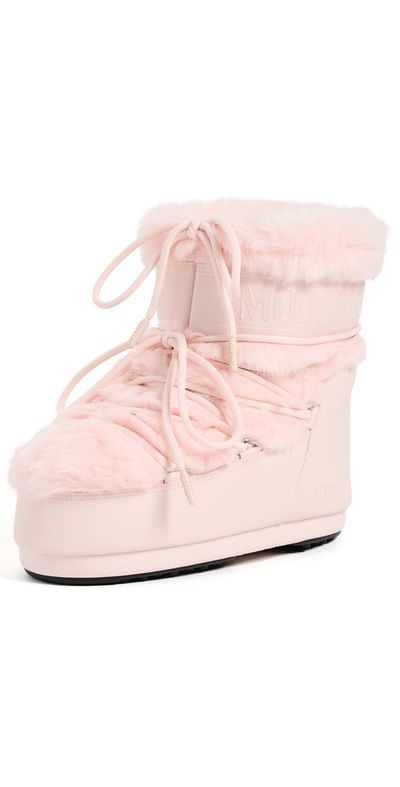 Moon Boot Moon Boot Icon Low Faux Fur Boots Dusty Pink