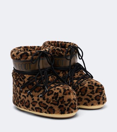 Moon Boot Moon Boot Icon Low leopard-print teddy snow boots
