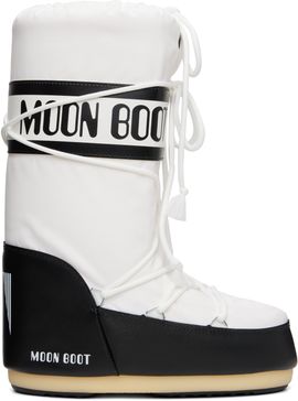 Moon Boot Moon Boot White & Black Icon Nylon Boots