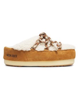 Moon Boot Women's Shearling-Trim Wool & Suede Mules
