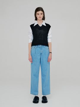 MOON J High-rise Belted Tapered Jeans