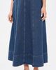 Moon River Moon River Belt Buckle Detail Denim Midi Skirt Denim Blue - 2