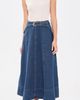 Moon River Moon River Belt Buckle Detail Denim Midi Skirt Denim Blue - 5