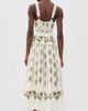 Moon River Moon River Drop-Waist Midi Dress Beige Multi - 3