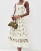 Moon River Moon River Drop-Waist Midi Dress Beige Multi - 5