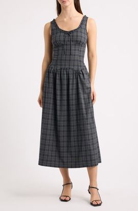 MOON RIVER MOON RIVER Drop Waist Sleeveless Midi Dress