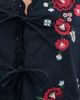 Moon River Moon River Embroidered Floral Tie Front Blouse Navy - 6