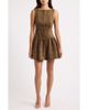 MOON RIVER MOON RIVER Embroidered Sleeveless Faux Suede Minidress - 1