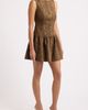 MOON RIVER MOON RIVER Embroidered Sleeveless Faux Suede Minidress - 3