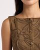 MOON RIVER MOON RIVER Embroidered Sleeveless Faux Suede Minidress - 4