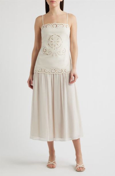 MOON RIVER MOON RIVER Eyelet Embroidery A-Line Dress