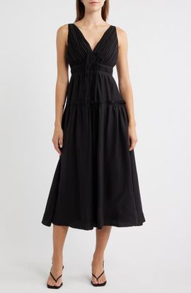 MOON RIVER MOON RIVER Fit & Flare Midi Dress