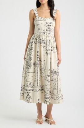 MOON RIVER MOON RIVER Floral Print Sleeveless Maxi Dress