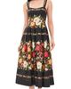Moon River Moon River Floral Print Sweatheart Neck Midi Dress Black multi - 1