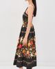 Moon River Moon River Floral Print Sweatheart Neck Midi Dress Black multi - 4