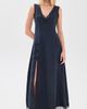Moon River Moon River Lace Insert Midi Dress Blue - 2