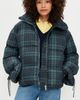Moon River Moon River Plaid Puffer Jacket Green - 2