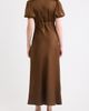 MOON RIVER MOON RIVER Puff Sleeve Lace Trim Maxi Dress - 2