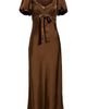 MOON RIVER MOON RIVER Puff Sleeve Lace Trim Maxi Dress - 5
