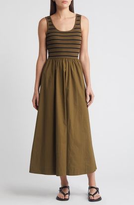 MOON RIVER MOON RIVER Ribbed Bodice Maxi Sundress