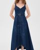 Moon River Moon River Self Belt Midi Denim Dress Indigo - 2