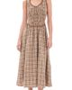 Moon River Moon River Smocked Lace Insert Midi Dress Camel Multi - 1