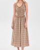Moon River Moon River Smocked Lace Insert Midi Dress Camel Multi - 2