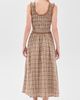 Moon River Moon River Smocked Lace Insert Midi Dress Camel Multi - 3