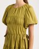 MOON RIVER MOON RIVER Smocked Puff Sleeve Midi Dress - 4