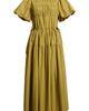 MOON RIVER MOON RIVER Smocked Puff Sleeve Midi Dress - 5