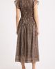 MOON RIVER MOON RIVER Smocked Tie Front Midi Dress - 2