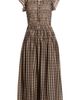 MOON RIVER MOON RIVER Smocked Tie Front Midi Dress - 5