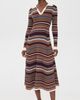 Moon River Moon River Stripe Collared Long Sleeve Dress Cream Multi - 2