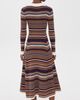 Moon River Moon River Stripe Collared Long Sleeve Dress Cream Multi - 3