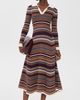 Moon River Moon River Stripe Collared Long Sleeve Dress Cream Multi - 5
