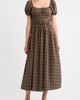 MOON RIVER MOON RIVER Sweetheart Neck Puff Sleeve Midi Dress - 1