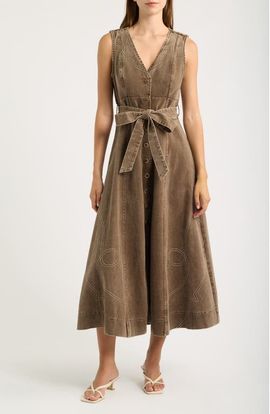 MOON RIVER MOON RIVER Western Sleeveless Midi Dress