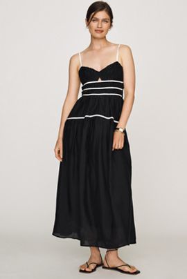Moon River Piped Midi Dress
